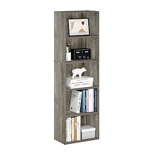 Furinno LUDER Book Shelf, 5-Tier Bookshelf in French Oak. 9.4 x 15.8 x 52. Free Shipping w/ Prime $24.84