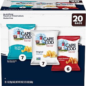 Cape Cod Variety Pack Chips - 20 One-Ounce Bags - $8.67 AC & S&S - Amazon (YMMV)