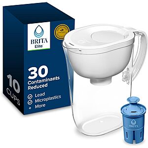 Brita Water Pitcher, Everyday Elite Filter, Removes 99% of Lead, 10 Cup Capacity, White, 1 Count