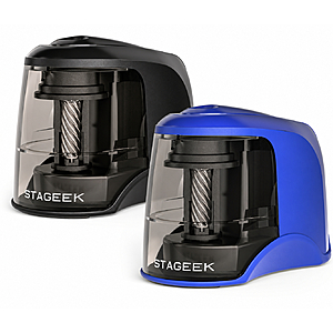 STAGEEK USB or Battery Powered Electric Pencil Sharpener (Blue or Black) $7.79 + Free Shipping w/ Prime or on $35+