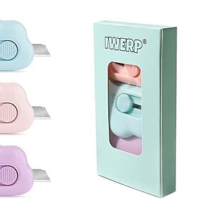 3-Pack Mini Cloud-Shaped Retractable Keychain Box Cutter (Blue, Pink & Purple) $2.49 + Free Shipping w/ Prime or on $35+