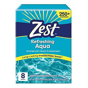 8-Pack 4-Ounce Zest Aqua Bar Soap $5.64 + Free Shipping w/ Prime or on $35+