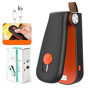 NEATEST 2-in-1 USB Rechargeable Mini Bag Sealer w/ Cutter & Magnetic Back (Black or Green) $4.99 + Free Shipping w/ Prime or on $35+
