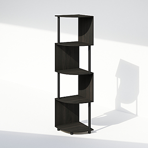 Furinno Basic 4-Tier Zigzag Corner Shelf (Espresso/Black) $28.31 + Free Shipping w/ Walmart+ or on $35+