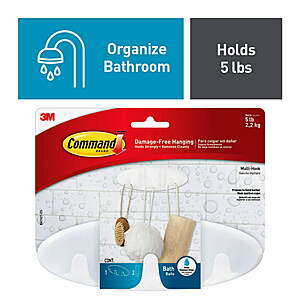Command Bath Multi-Hook w/ 2 Large Water-Resistant Strips $4.44 + Free Shipping w/ Walmart+ or on $35+