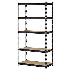 Muscle Rack 5-Shelf Steel Storage Shelf Unit (4000-lbs Capacity, Black, 72" x 36" x 18") $59 + Free Shipping w/ Walmart+ or on $35+