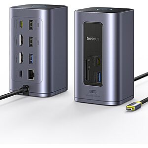 Baseus Nomos Air 12-in-1 Dual Monitor USB-C Docking Station w/ 4K HDMI + 100W PD $66.49 + Free Shipping