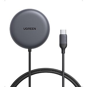 UGREEN Wireless Charger, Qi2.2 Qi2 Certified 25W Fast MagSafe-Compatible Wireless Charging Pad, 5ft Magnetic Charger for iPhone 17/16/15/14/13/12, Galaxy S26/25, Pixel 10, Black