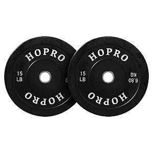 Bumper Plates - 2 x 15lb $19, 2x25lb - $34, 2x35lb $43, 2 x 55lb $72 @ Walmart