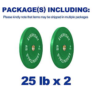 BalanceFrom Olympic Bumper Plate Weight Plate, 25lbx2 Color $33.48 @ Walmart