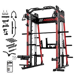 Mikolo M4 2.0 Smith Machine, All-in-One Power Rack Cage with Adjustable Cable Crossover $810 FS @ Walmart