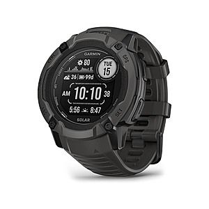 Reconditioned: Garmin Instinct 2X Solar 50mm Rugged GPS Smartwatch (Graphite) $199.99 + Free Shipping w/ Prime