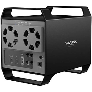 Wavlink RapidFire 4-Bay 3.5" & 2.5" SATA Hard Drive Enclosure w/ 10Gbps USB-C 3.2, 88TB Max Capacity & 4K HDMI Output $99.99 + Free Shipping
