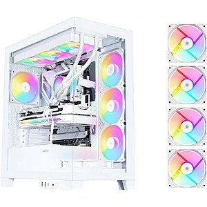 SAMA V50 White Mid Tower PC Case (4x ARGB Fans, 360mm Radiator Support, ATX Compatible) $49.99 + Free Shipping