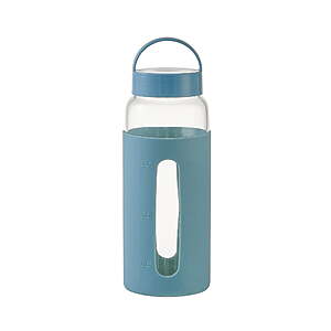 25-Ounce Mainstays Glass Water Bottle w/ Protective Silicone Sleeve (Blue) $4.96 + Free S&H w/ Walmart+ or on $35+