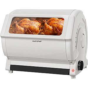 22.4-Quart NutriChef Horizontal Rotating Shawarma Rotisserie & Kebab Oven w/ 3-Hour Timer (White) $127.49 + Free Shipping