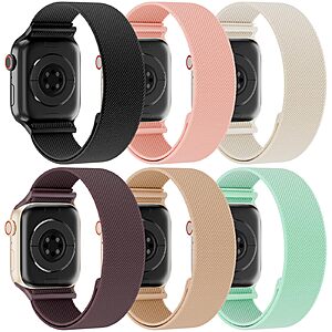 6-Pack Stretchy Solo Loop Nylon Band for Apple Watch (38&ndash;42mm) $3.49 + Free Shipping w/ Prime or on $35+