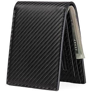 Men's Bifold RFID Blocking Wallet w/ 7 Card Slots, ID Window & Coin Pocket (Black) $3.49 + Free Shipping w/ Prime or on $35+
