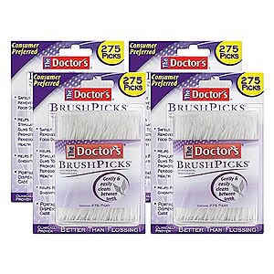 1100-Count The Doctor's BrushPicks Interdental Toothpicks (4-Pack of 275) $7.43 w/ S&S + Free Shipping w/ Prime or on $35+