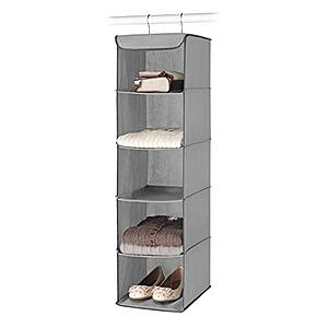 Whitmor 5-Shelf Hanging Closet Organizer w/ Steel Frame (Grey) $9.52 + Free Shipping w/ Prime or on $35+