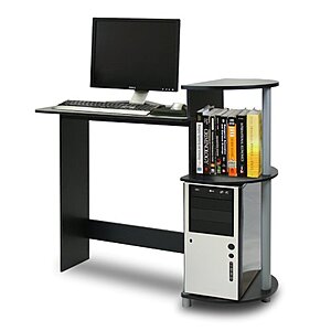 Furinno 28.5" Computer Desk w/ 3 Side Shelves (Black/Grey) $17.83 + Free Shipping w/ Prime or on $35+