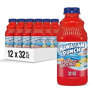 Select Accounts: 12-Pack 32-Ounce Hawaiian Punch Fruit (Fruit Juicy Red Fruit) $7.20 w/ S&S + Free Shipping w/ Prime or on $35+