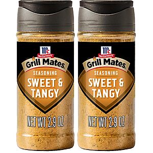 2-Pack 2.9-Oz McCormick Grill Mates Sweet & Tangy Grilling Seasoning $3.74 w/ Subscribe & Save