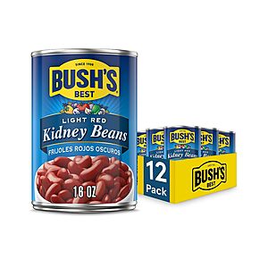 Select Accounts: 12-Pack 15-Oz Bush's Best Organic Dark Red Kidney Beans $8.97 w/ S&S + Free Shipping w/ Prime or on $35+
