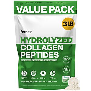 Select Accounts: 5-Lb Fernes Hydrolyzed Collagen Peptides Powder Type I & III $27.60 w/ S&S + Free Shipping w/ Prime or on $35+