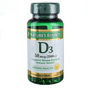 Select Accounts: 240-Count Nature's Bounty Vitamin D3 2000 IU Softgels $5.47 w/ S&S + Free Shipping w/ Prime or on $35+