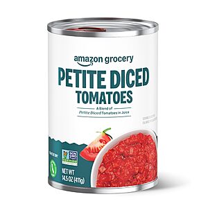 14.5-Oz Amazon Grocery Petite Diced Tomatoes in Juice $0.80 w/ Subscribe & Save