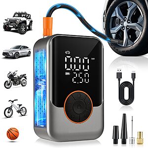 150 PSI Cordless Portable Tire Inflator w/ LED Light & Digital Display $9.99 + Free Shipping w/ Prime or on $35+