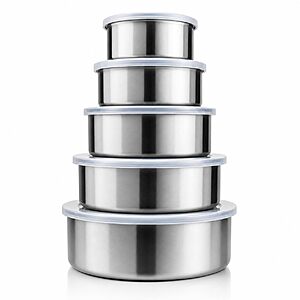 5-Piece HANDIT Stainless Steel Food Storage Containers w/ Lids (8-Oz to 32-Oz) $14.99 + Free Shipping w/ Prime or on $35+
