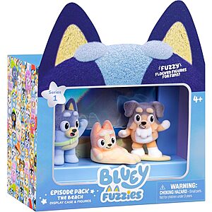 Bluey Fuzzies "The Beach" Episode Pack w/ 3 Flocked Mini-Figures $5.58 + Free Shipping w/ Prime or on $35+
