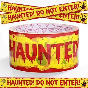 1.9" x 82' Halloween Adhesive Caution Tape (Yellow & Red) $2.49 + Free Shipping w/ Prime or on $35+