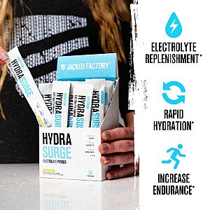 [S&S] Jacked Factory Hydrasurge Electrolytes 30 Stick Packs (2 flavors) at Amazon S+S $7.19