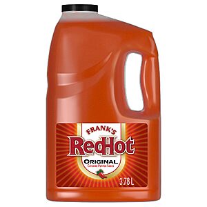 Franks RedHot Original Cayenne Pepper Hot Sauce, 1 gal - One Gallon Bulk Container of Cayenne Pepper Hot Sauce to Add Flavorful Heat to Entrees, Sides, Snacks, and More $9.87