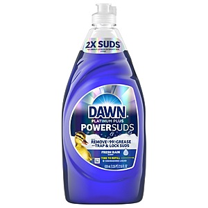 Dawn Platinum Plus PowerSuds Liquid Dish Soap, 21.6 oz. Bottle~$5.34 & $2 Walmart Cash Back @ Walmart~Free Pickup Or Delivery With Walmart+