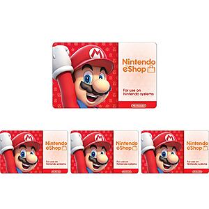 $170: 4 x Nintendo eShop $50 Gift Card (Email Delivery) at Newegg