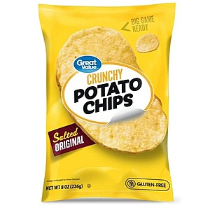 7.75-8 Ounce Great Value Potato Chips, Original or Smoky Barbecue Flavor $1.50