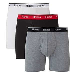 Hanes Men's Cotton-Stretch Boxer Briefs Pack, 3-Pack (Various) - from $7.84