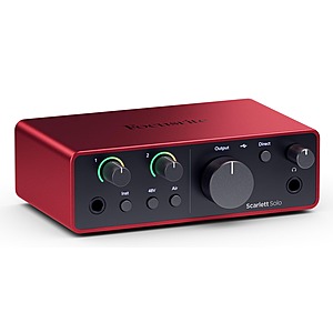 Focusrite Scarlett Solo 4th Gen USB Audio Interface $129.99