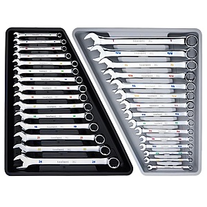 toolant Max Grip 30pcs Professional Metric & SAE Combination Wrench Set with Long Pattern Offset Heads Anti-Slip Teeth & Color-Coded Markings $100.79