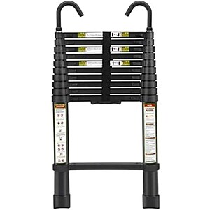 20.3 Foot RIKADE Telescoping Ladder, Lightweight Collapsible Ladder with Detachable Hooks, 330 lbs Capacity $89.99