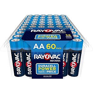 $11.85-$12.10 S&S Clip Q Rayovac AA or AAA Batteries Alkaline, 60 Count