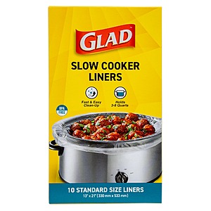 Glad Slow Cooker and Crockpot Liners, 13 x 21 In, 10 Count, w/S&S $5.2
