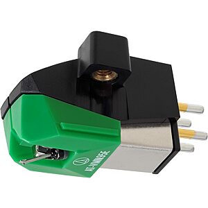 $49 | Audio-Technica AT-VM95E Dual Moving Magnet Turntable Cartridge Green at Amazon