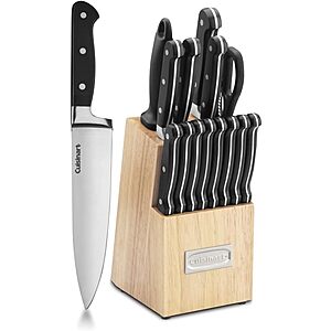 Cuisinart C77TR-16P Triple Rivet Collection 16-Piece Cutlery Block Set, Stainless Steel