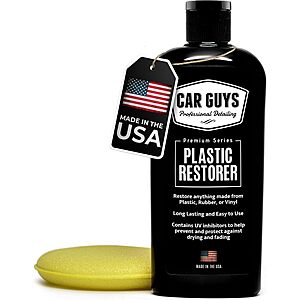 $17.99 | CAR GUYS Plastic Restorer, 8 Oz Kit with Foam Applicator at Amazon