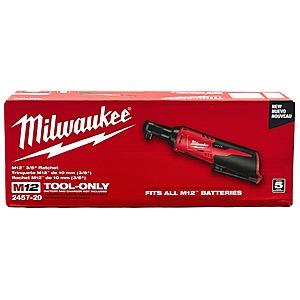 Milwaukee 2457-20 M12 Cordless 3/8" Sub-Compact 35 ft-Lbs 250 RPM Ratchet w/ Variable Speed Trigger Tool Only $79.99 @Woot!
